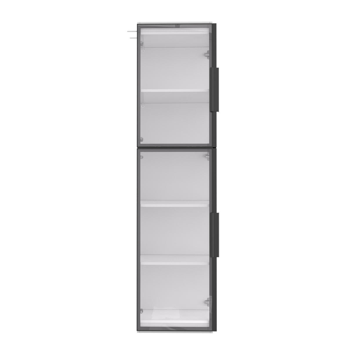 HIGHBOARD mit LED-Beleuchtung 40/40/170 cm in Weiß mit transparenten Acrylflächen - Weiß, Holzwerkstoff (40/170/40cm) - BEAOK