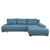 ECKSOFA Bloom mit Bettkasten und Schlaffunktion L-Form - Blau, Textil (267/185cm)