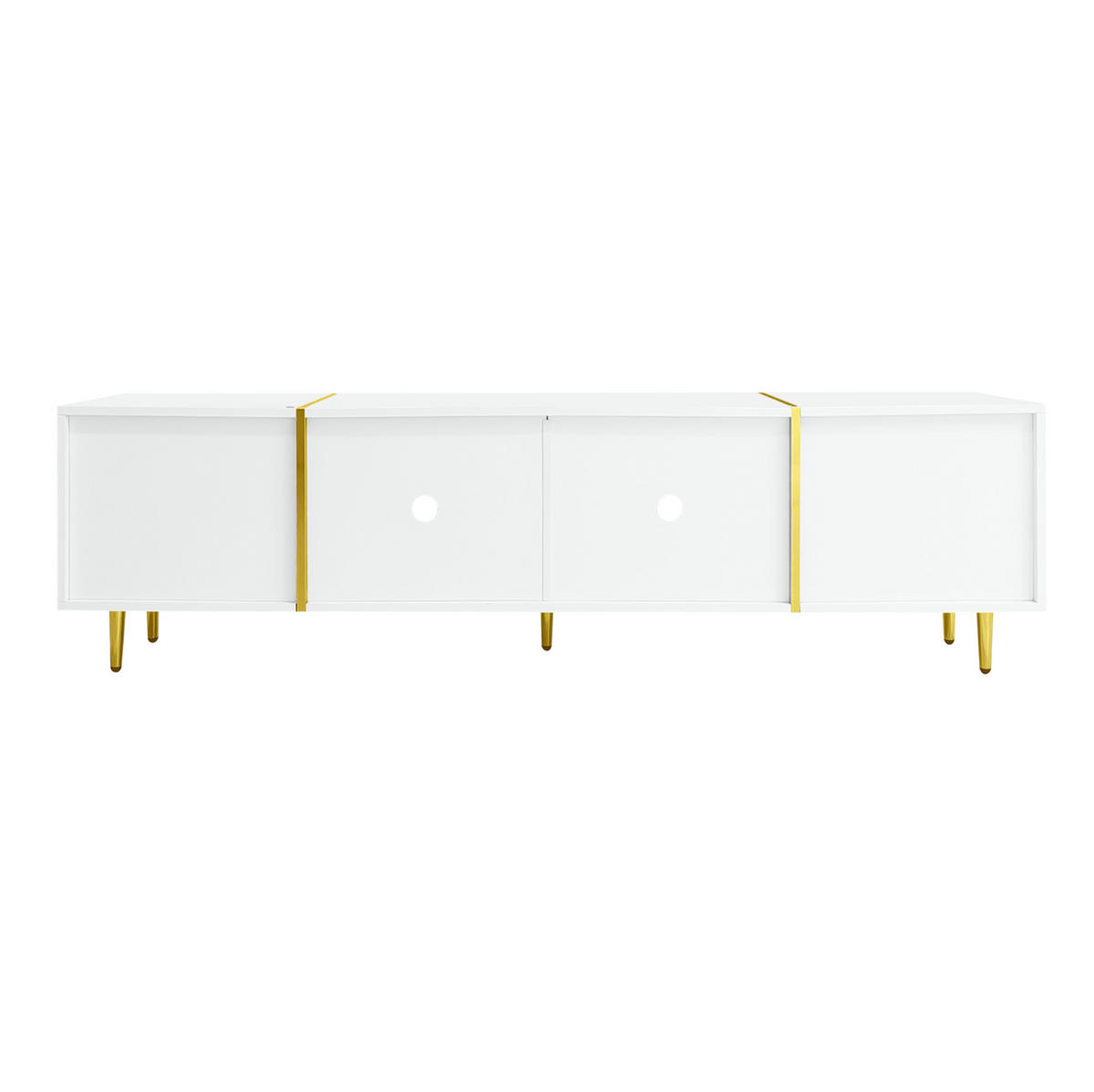 TV-SCHRANK mit 4 Türen 170 cm MDF Weiß Hochglanz - Weiß, Holzwerkstoff (35/46/170cm) - Beauniv
