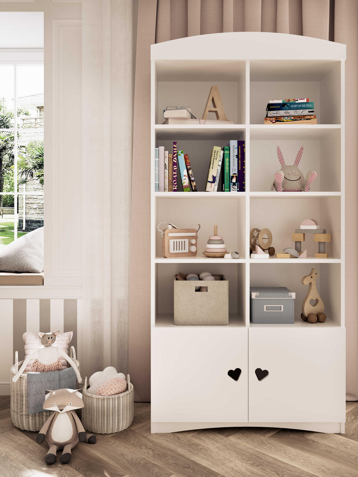 KINDERREGAL Julia Weiß 90\188\36 - Weiß, Holzwerkstoff (90/188/36cm) - RAUMHIRSCH FURNITURE