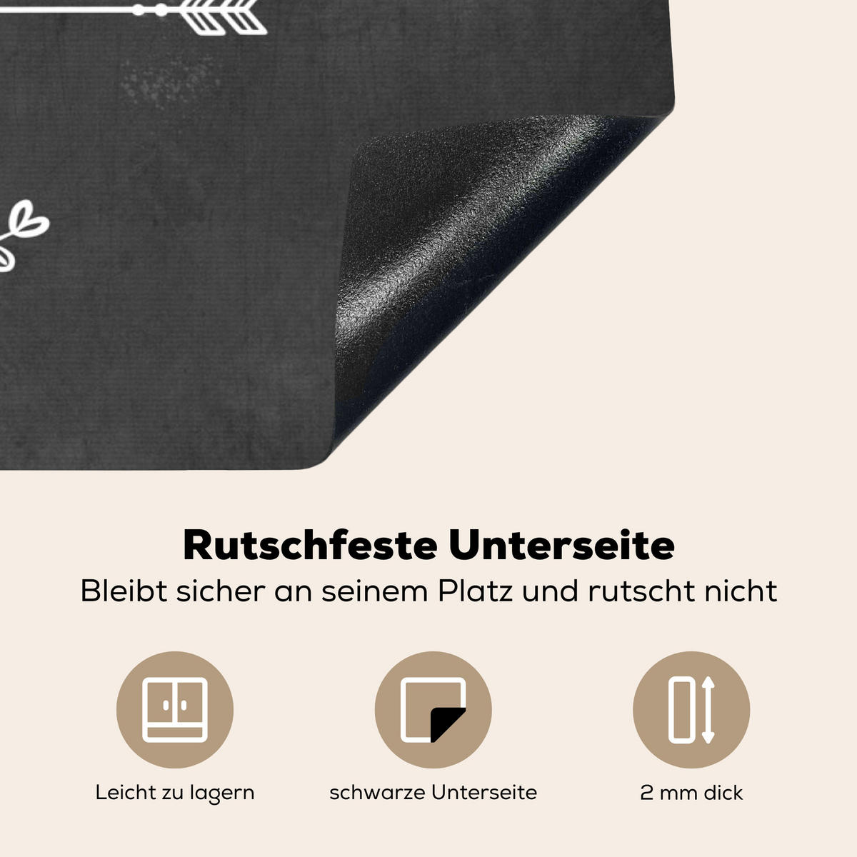 HERDABDECKPLATTE Zitat - Einen schönen Tag - Grau - Weiß Induktionsschutz 91.6x52.7 cm - Anthrazit, Kunststoff (91.6/52.7/0.2cm) - MuchoWow