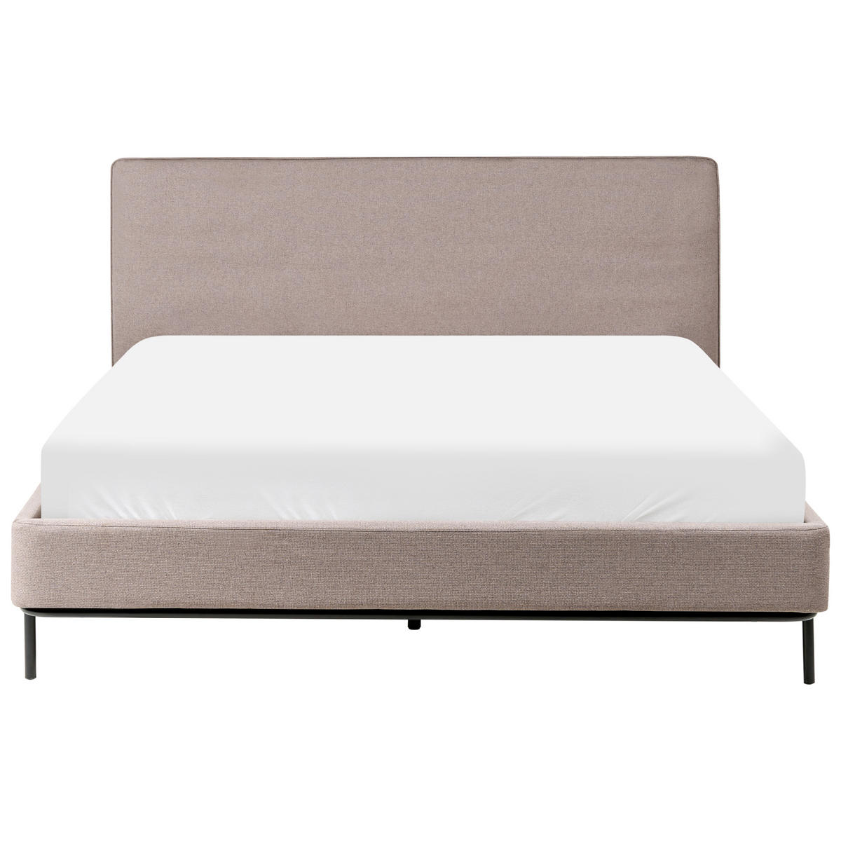 BETT mit Lattenrost 160/200 cm Taupe Corio - Taupe/Schwarz, Textil (160/200cm) - Beliani