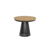 ESSTISCH Cone Bis - Honigeiche/Schwarz, Holzwerkstoff/Metall (100/100/76cm) - Meblini