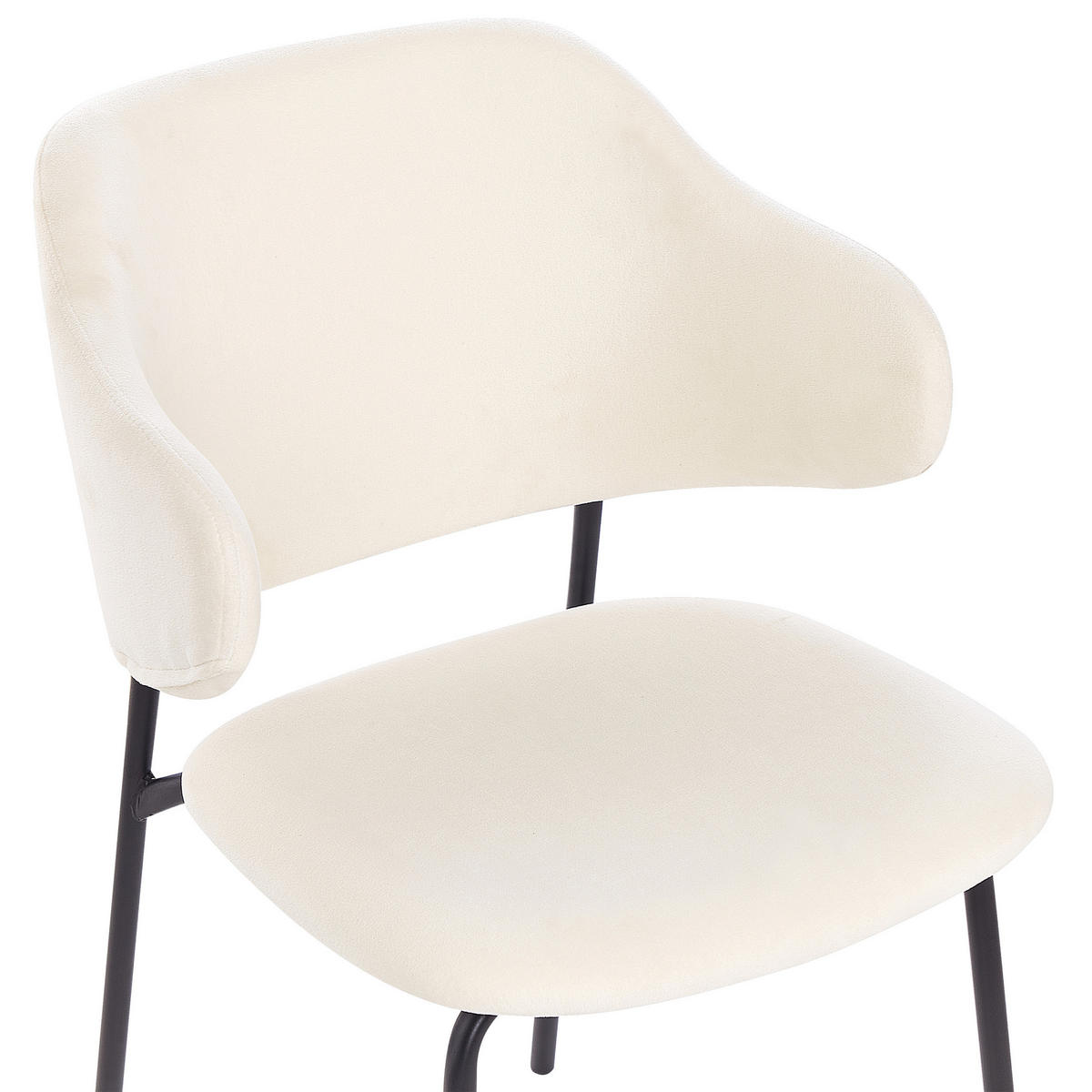 ESSZIMMERSTUHL 2er-Set Polsterbezug Beige Kenai - Beige, Textil/Metall (46/82/58cm) - Beliani