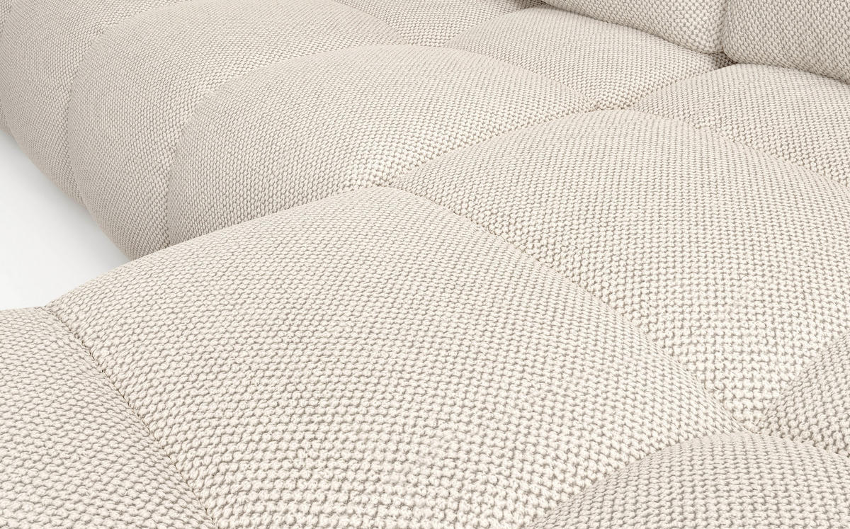 ECKSOFA L Form Hosio Beige 286/177/88 cm Rechts mit Schlaffunktion - Beige/Schwarz, Kunststoff/Textil (286/177cm) - AX Living