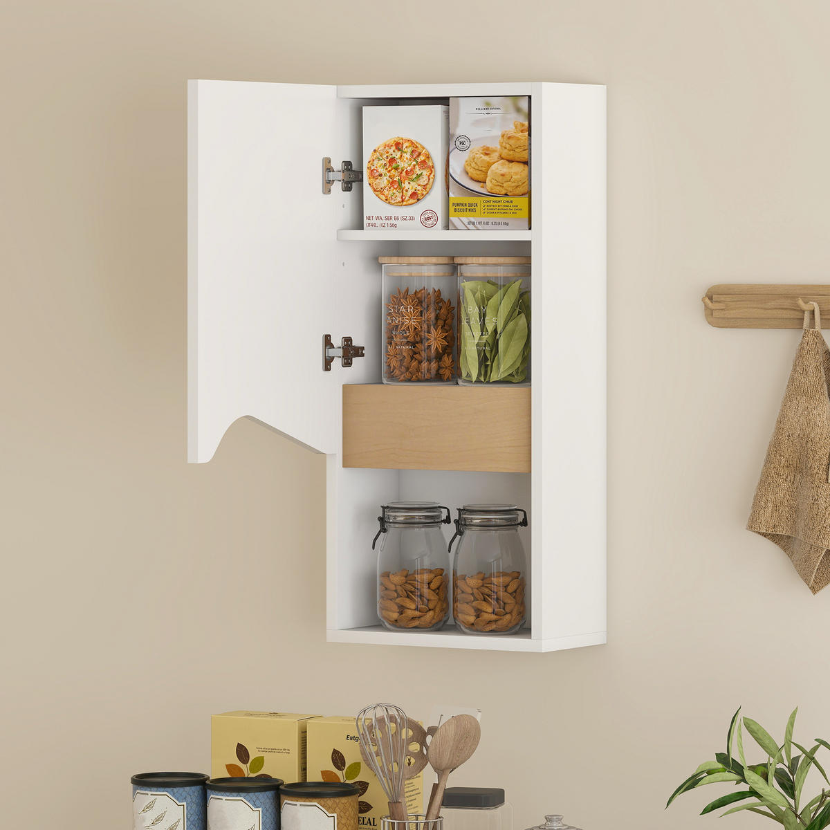 BADEZIMMERSCHRANK DE-09641 Weiß - Weiß, Holzwerkstoff (17/67/30cm) - ComfortXL