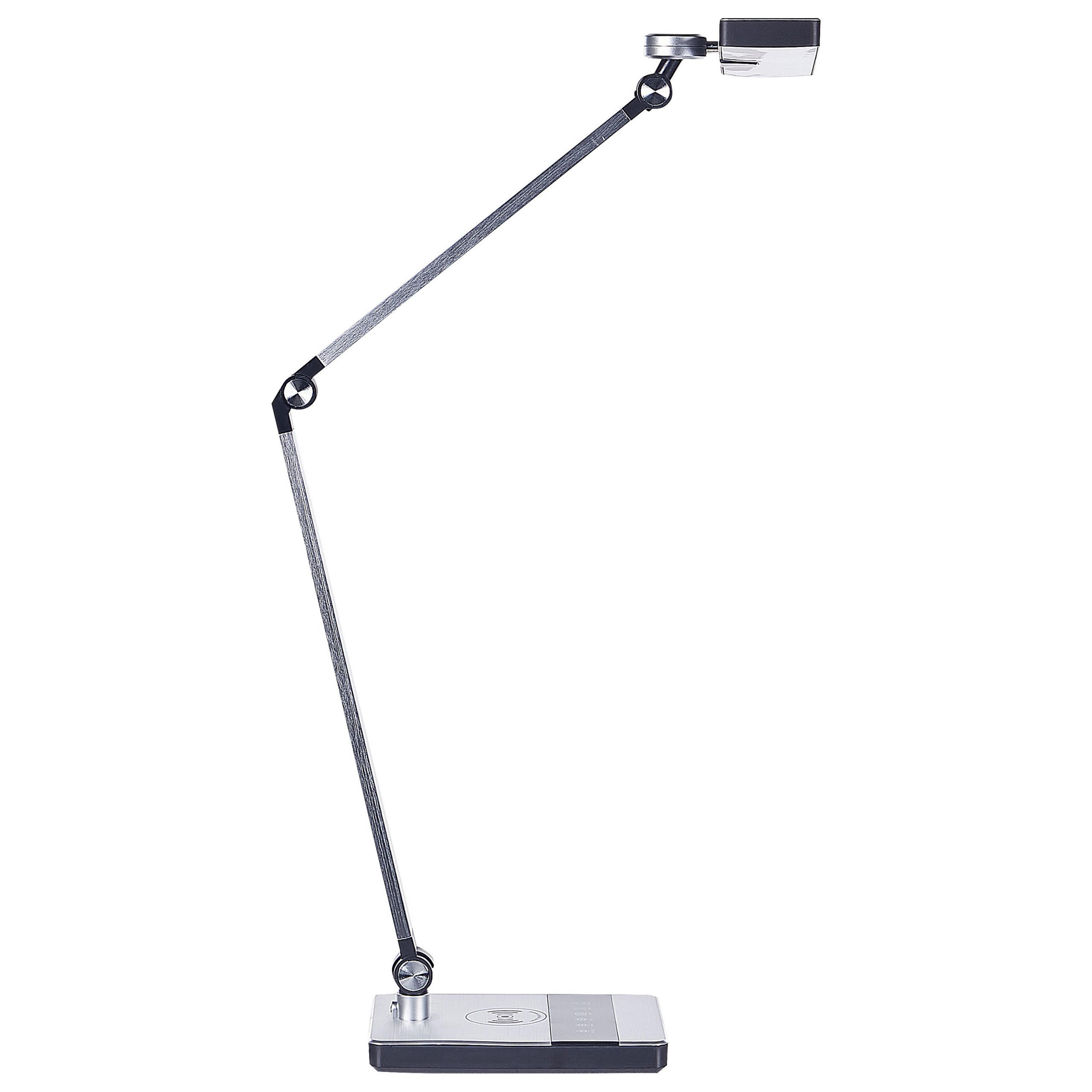 SCHREIBTISCHLAMPE Lacerta 19/28/73 cm - Silberfarben, Metall (19/28/73cm) - Beliani