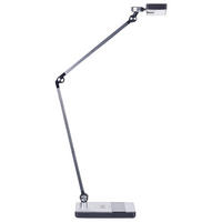SCHREIBTISCHLAMPE Lacerta 19/28/73 cm - Silberfarben, Metall (19/28/73cm) - Beliani