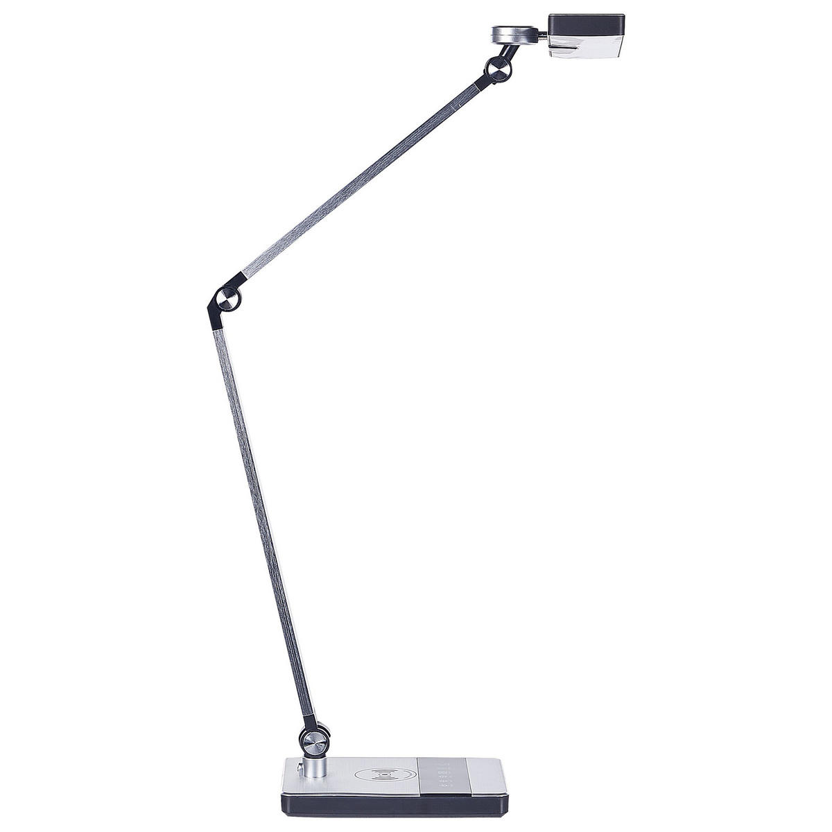 SCHREIBTISCHLAMPE Lacerta 19/28/73 cm - Silberfarben, Metall (19/28/73cm) - Beliani