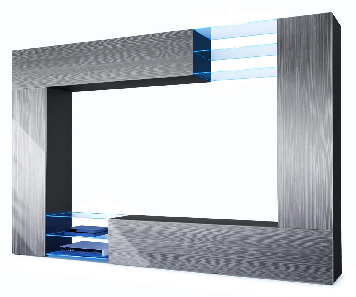 WOHNWAND Mirage Front in Avola-Anthrazit - Anthrazit, Holzwerkstoff (262/182.5/39cm) - Vladon