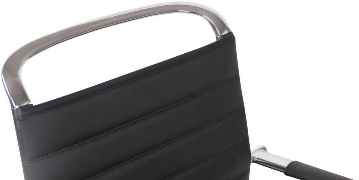 SCHWINGSTUHL Lederlook schwarz - Chromfarben/Schwarz, Textil/Metall (57/96/60cm) - CLP