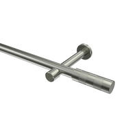 GARDINENSTANGE Prestige Mavell 600 cm (geteilt in 3 x 200 cm), 1-läufig (ohne Ringe), 20 mm Ø Edelstahl-Optik - Edelstahlfarben/Silberfarben, Metall (600cm) - INTERDECO
