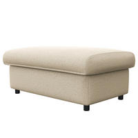 POLSTERHOCKER - Creme/Schwarz, Kunststoff/Textil (100/44/60cm) - home24