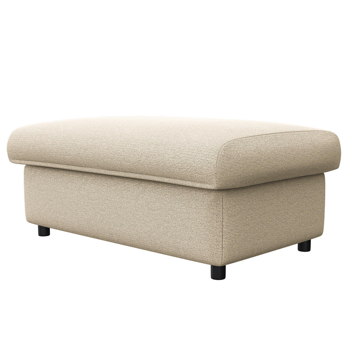 POLSTERHOCKER - Creme/Schwarz, Kunststoff/Textil (100/44/60cm) - home24