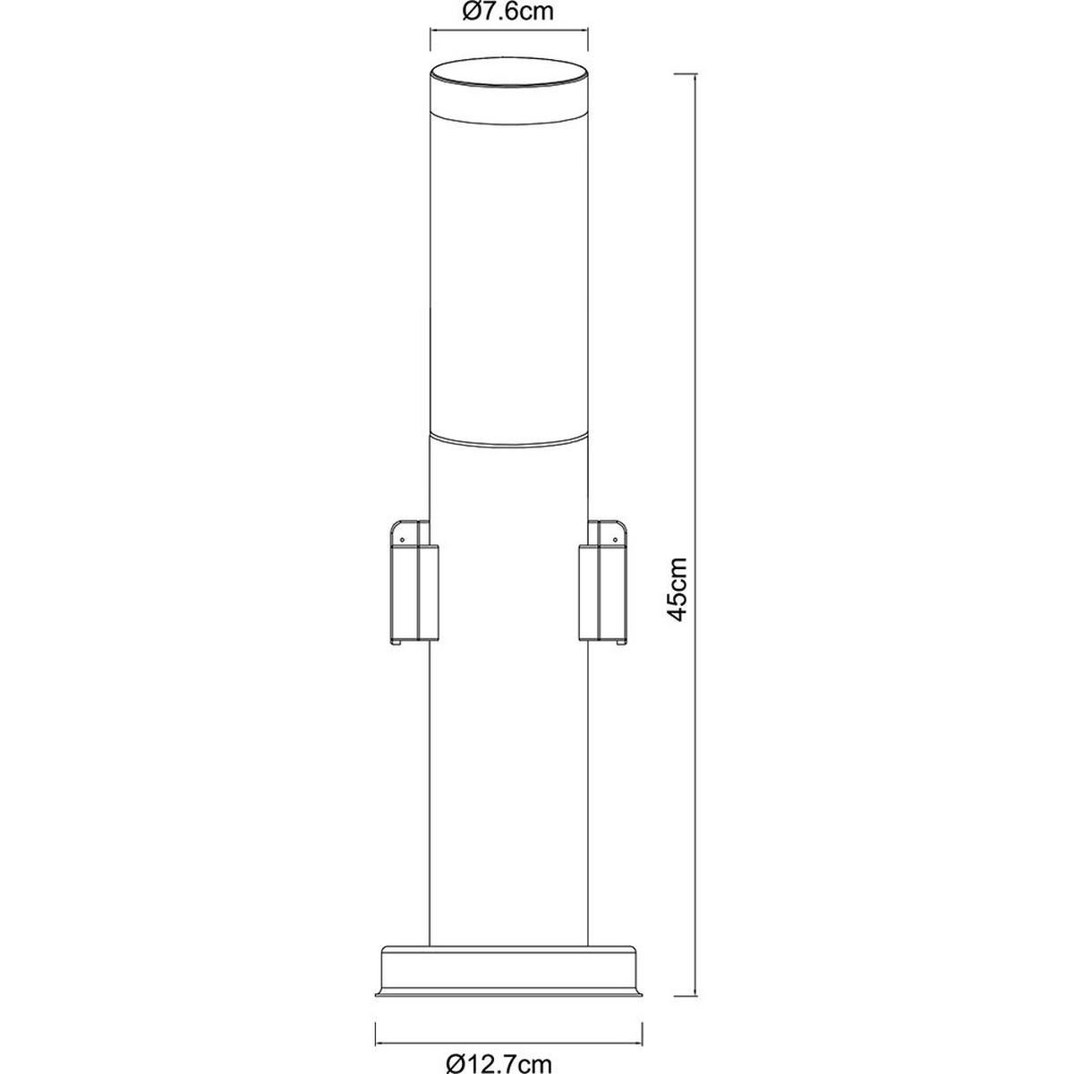 LED WEGELEUCHTE Edelstahl Anthrazit BOSTON - Anthrazit, Metall (12.7/12.7/45cm)