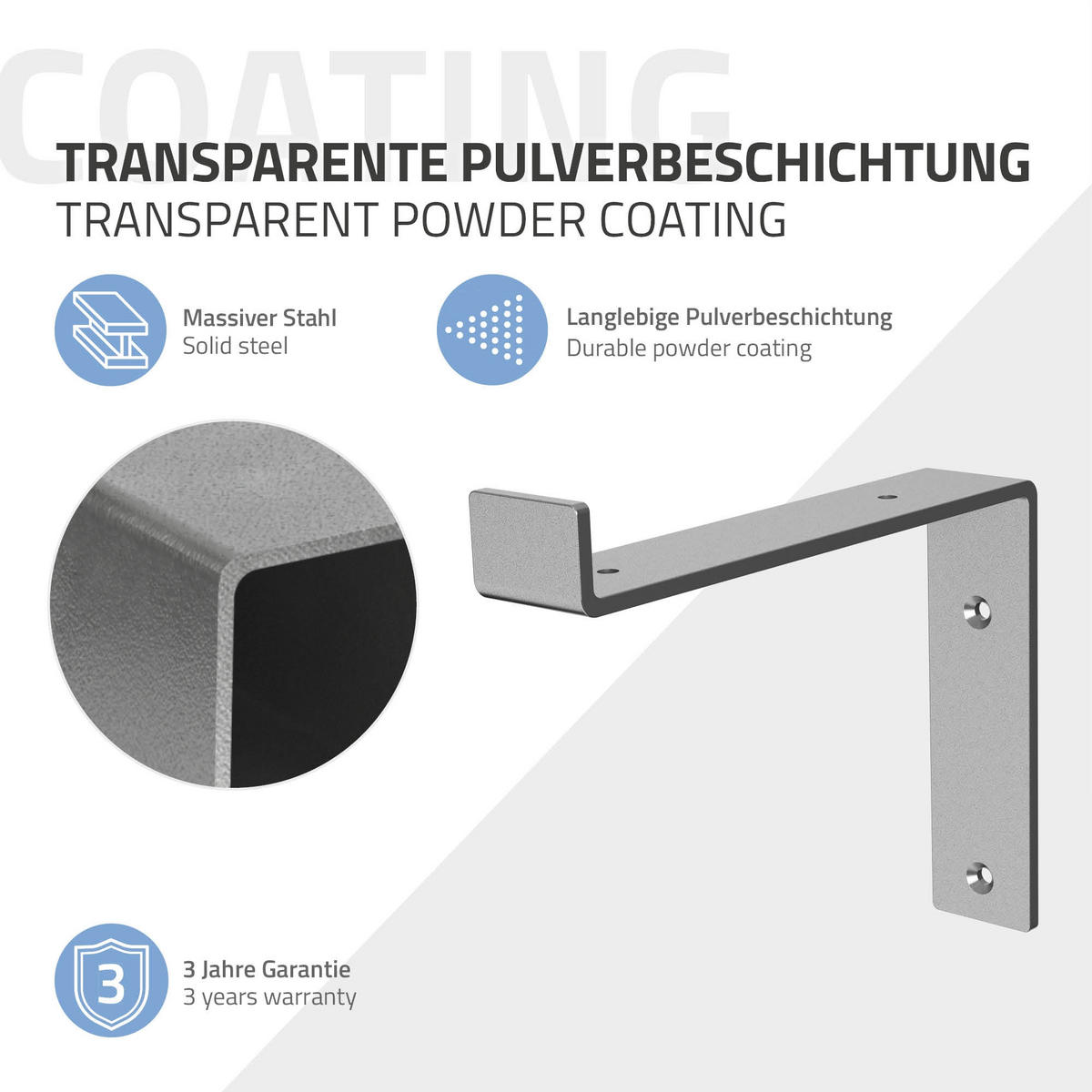 REGALHALTERUNG 2er Set - Grau, Metall (14.5/4/20cm) - ML-DESIGN