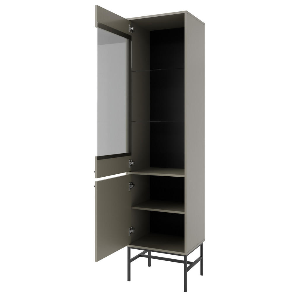 Thumbnail - Masseno Vitrine, Hellgrün, Holzwerkstoff, 51.8x207.5x40.8 cm, Wohnzimmer, Wohnwände, Vitrinenschränke