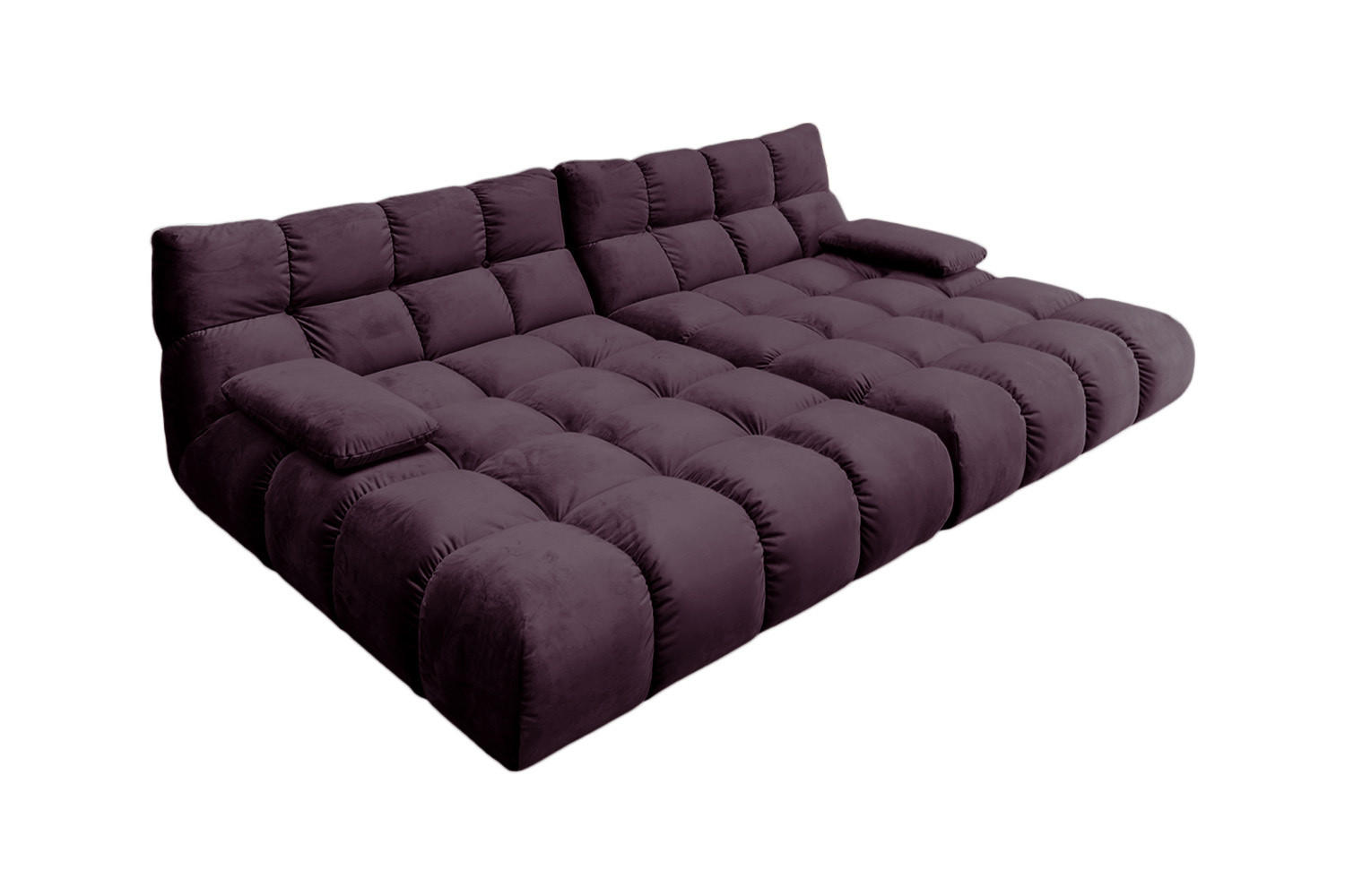 BIG SOFA VIVIEN Violett Velvet - Violett/Schwarz, Kunststoff/Textil (296/85/178cm) - KAWOLA