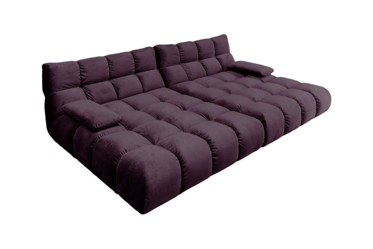 BIG SOFA VIVIEN Violett Velvet - Violett/Schwarz, Kunststoff/Textil (296/85/178cm) - KAWOLA