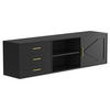 TV-SCHRANK in 160/45/35 cm - Schwarz, Holzwerkstoff (160/45/35cm) - HOMAVO