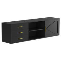 TV-SCHRANK in 160/45/35 cm - Schwarz, Holzwerkstoff (160/45/35cm) - HOMAVO