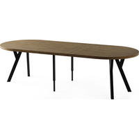 ESSTISCH Twixy XXL groß rund oval ausziehbar, Eiche Braun Rustikal 100-250/100/76 cm - Alteiche/Schwarz, Holz/Holzwerkstoff (100/250/76cm) - WFL GROUP