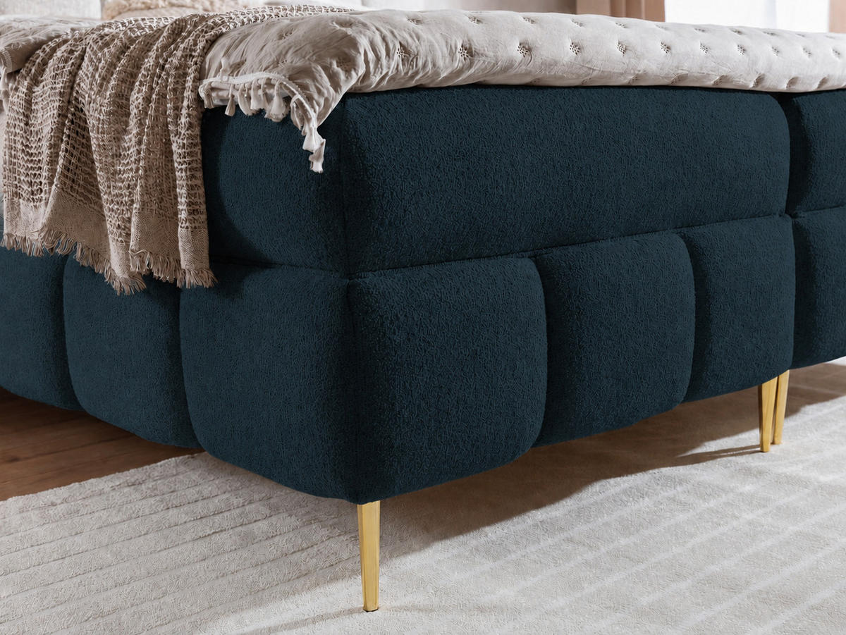 BOXBETT mit Stauraum in 140x200 cm in Dunkelblau - Dunkelblau, Textil (140/200cm) - Home Collective