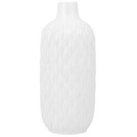 DEKOVASE Steinzeug weiß Emar - Weiß, Stein (31cm) - Beliani