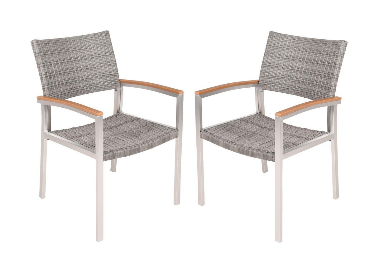 GARTENSTUHL 2er Set Bonn Stapelstuhl - Braun, Kunststoff (60/84/55cm) - DELUKE