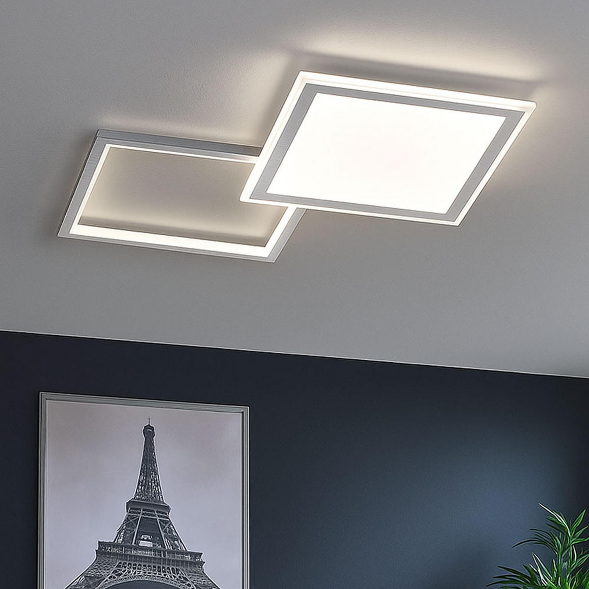LED DECKENLEUCHTE Aluminium Silber - Silberfarben, Metall (51/51/4.5cm) - Wofi