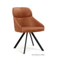 ESSZIMMERSTUHL drehbar (4er-Set) Diann 52x82x63 Schwarz/Cognac - Cognac/Schwarz, Kunststoff (63/82/52cm) - 58aufmkessel
