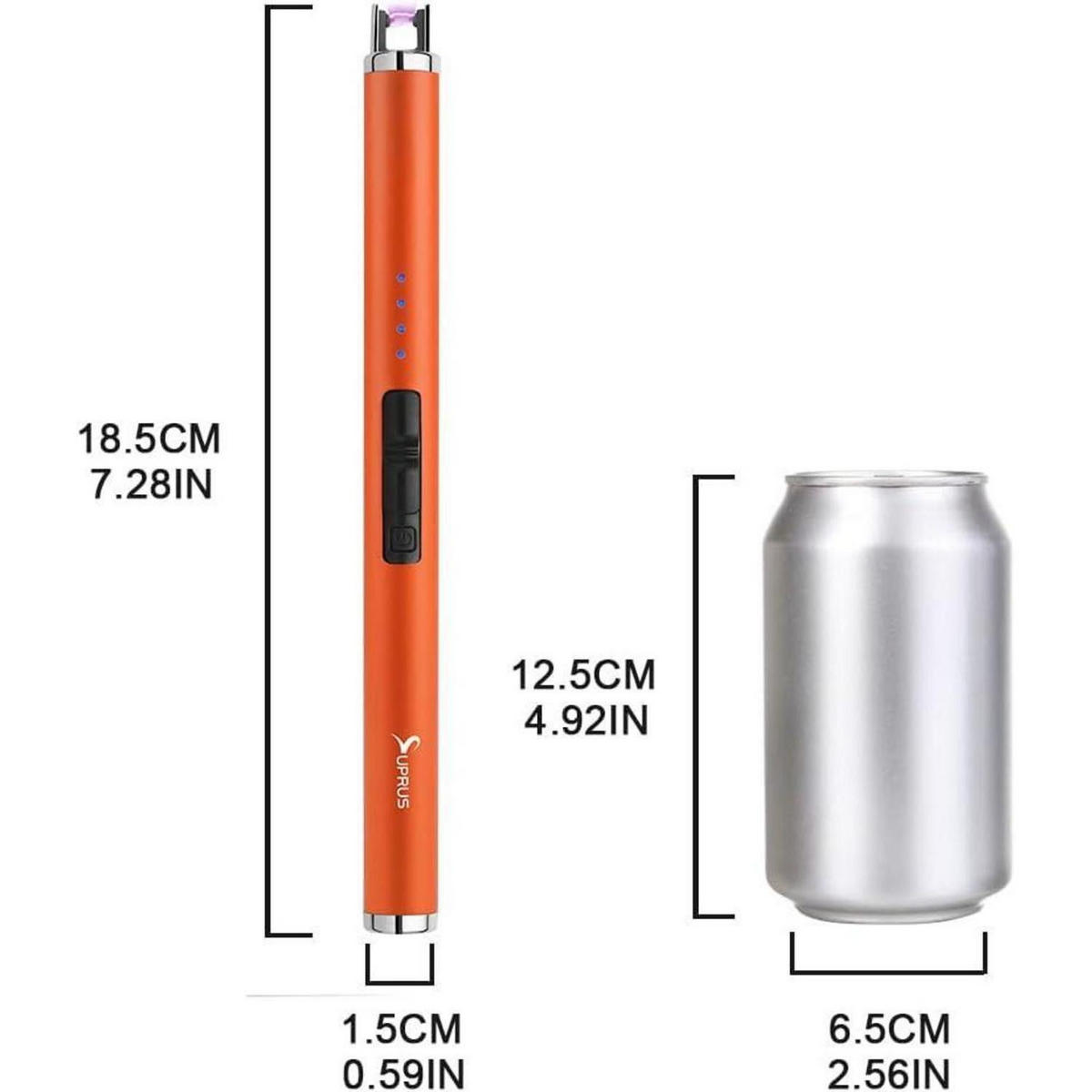 STABFEUERZEUG USB Aufladbar Plasma Orange - Orange, Kunststoff (4.1/1.9/17.9cm)
