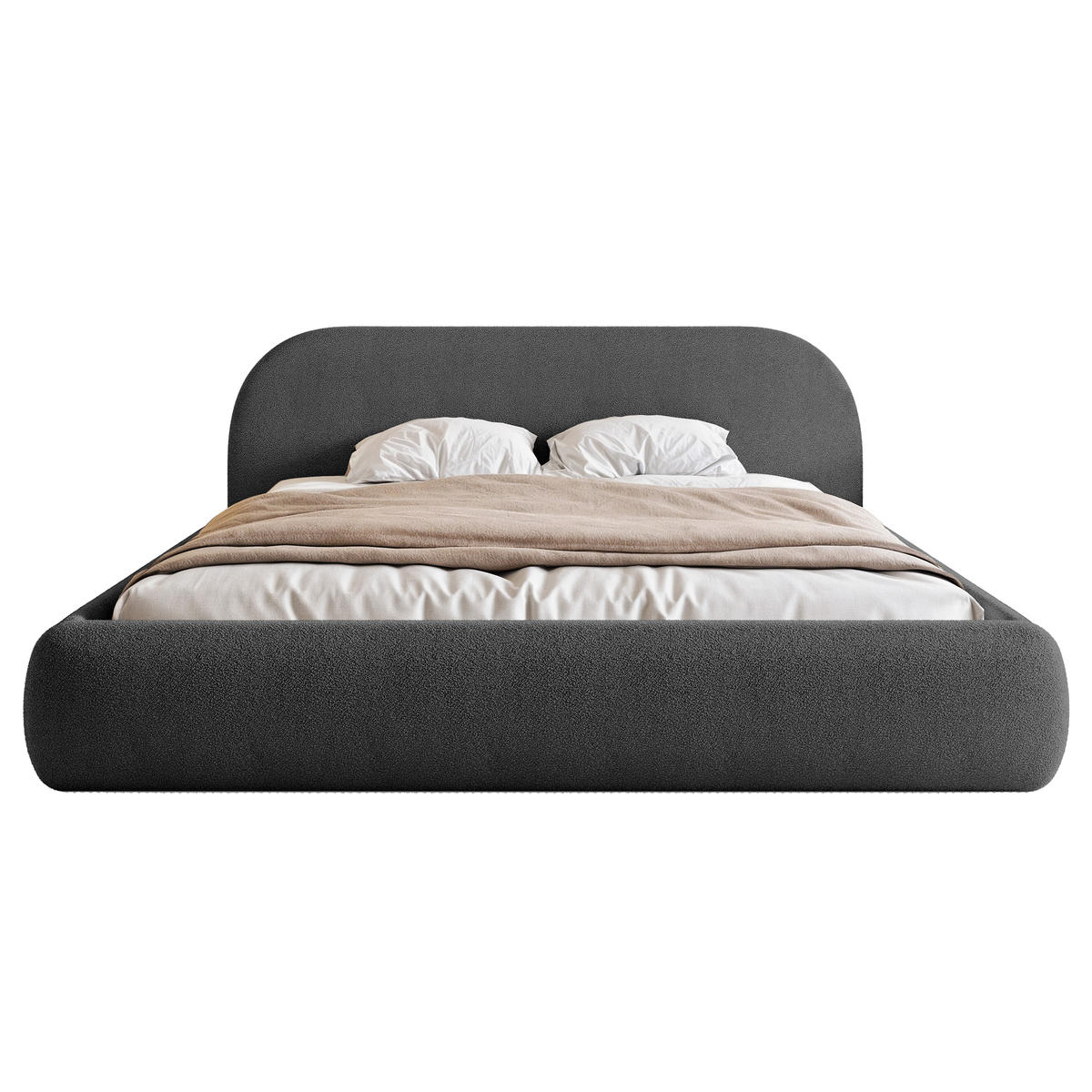 POLSTERBETT Lloret 160x200 cm, Graphit - Schwarz, Textil (200/160cm) - Fedve