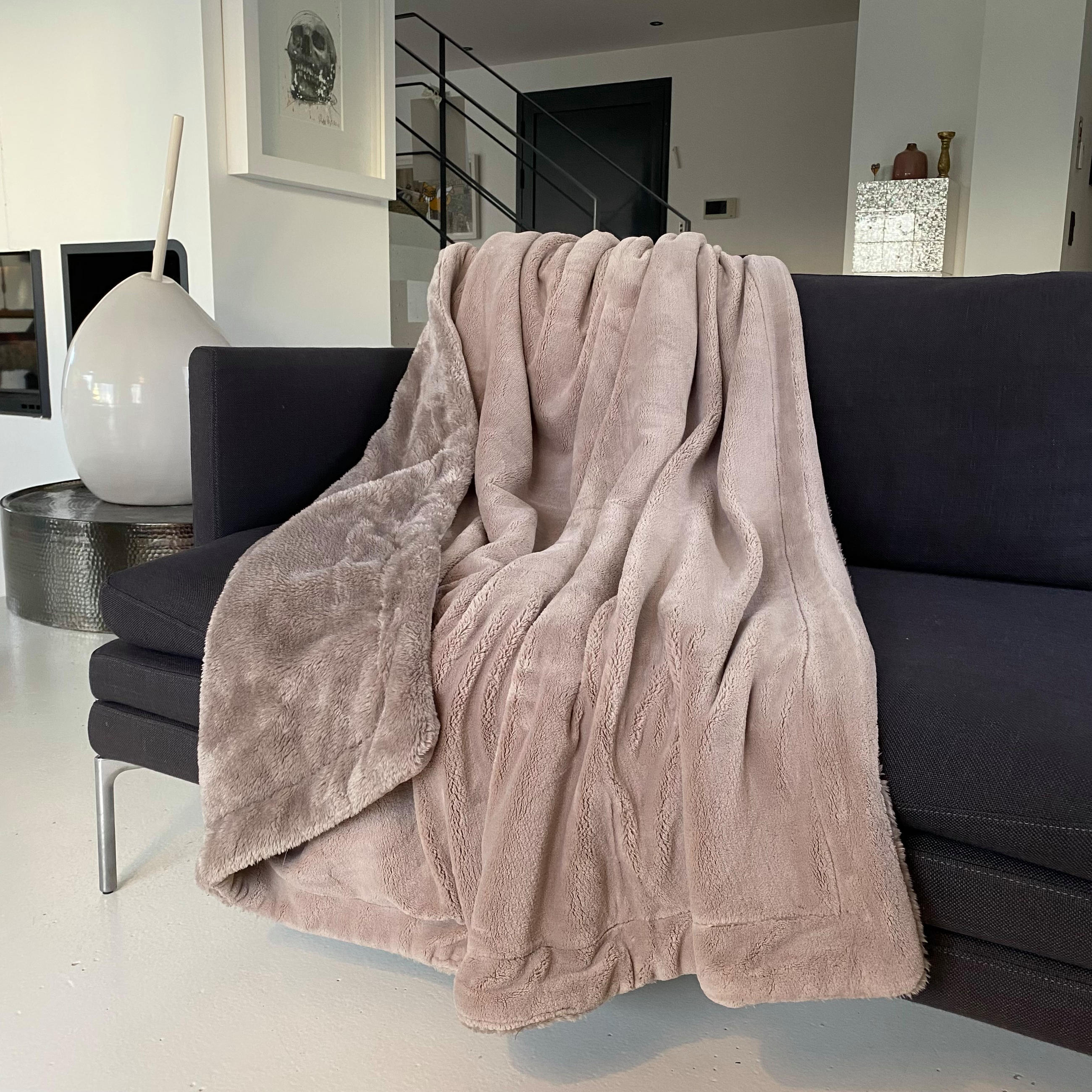 FLEECE-DECKE Cozy 130x170 Beige Taupe - Taupe, Textil (130/170cm) - LE COMPTOIR DE LA PLAGE