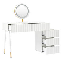 SCHMINKTISCH mit LED-Spiegel und Schubladen Weiß - Weiß, Holzwerkstoff (40/127/100cm) - Urban Meuble