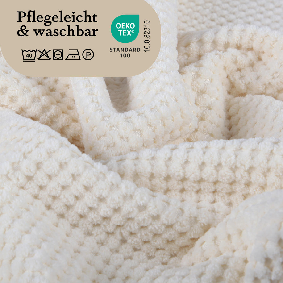 KISSENHÜLLE "Bubble" 60 cm x 60 cm in 3 Farben Offwhite - Weiß, Textil (60/60cm) - Bestlivings