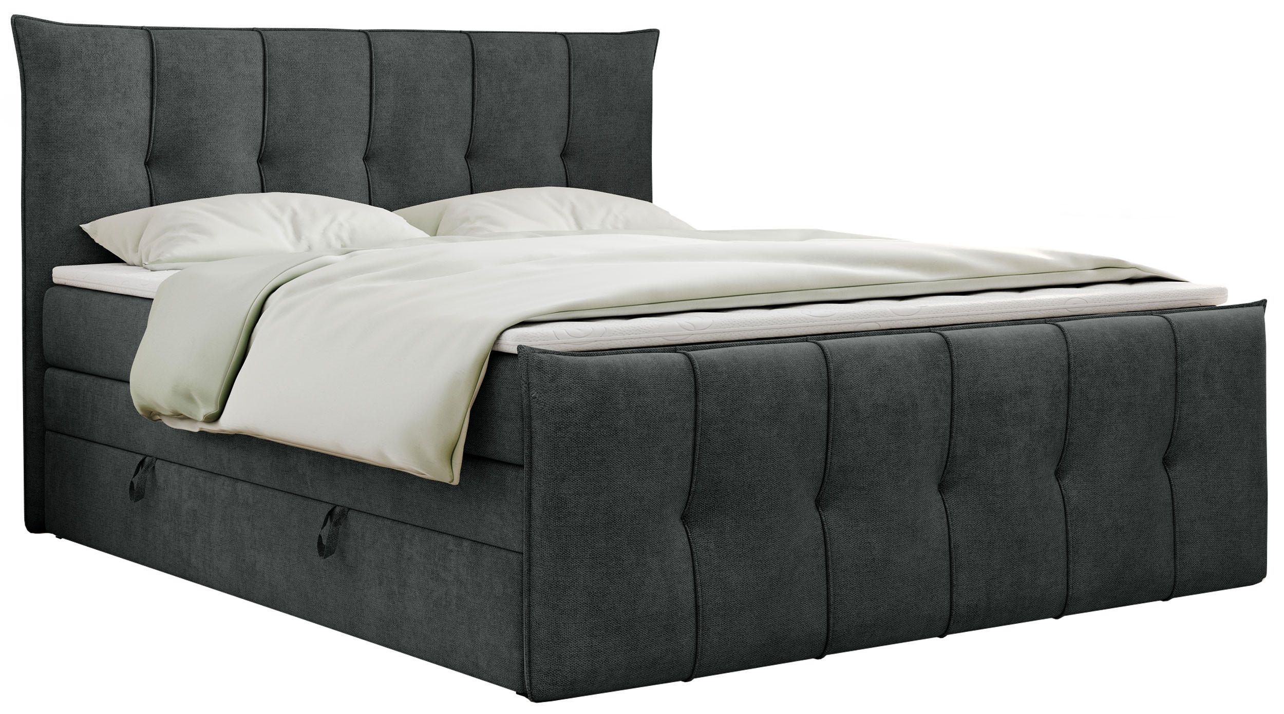 BOXSPRINGBETT PREMIUM 11 KING 180/200 Dunkelgrau Struktur - H4 - Dunkelgrau, Holz/Textil (180/200cm) - MKS