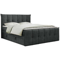 BOXSPRINGBETT PREMIUM 11 KING 180/200 Dunkelgrau Struktur - H3 - Dunkelgrau, Holz/Textil (180/200cm) - MKS