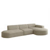 ECKSOFA Ottomane Palma Ascot Bukla - Champagner, Holzwerkstoff/Textil (296/165cm) - Fun Möbel