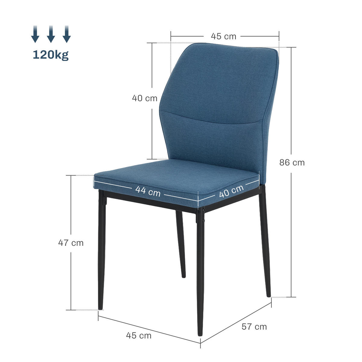 STÜHLE Blau 2 Stück - Blau, Naturmaterialien (45/86/57cm) - GiPP