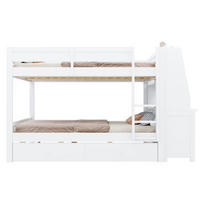 ETAGENBETT 140 x 200 cm mit Schrank und Schreibtisch, Weiß - Weiß, Holz (140/200cm) - FLIEKS
