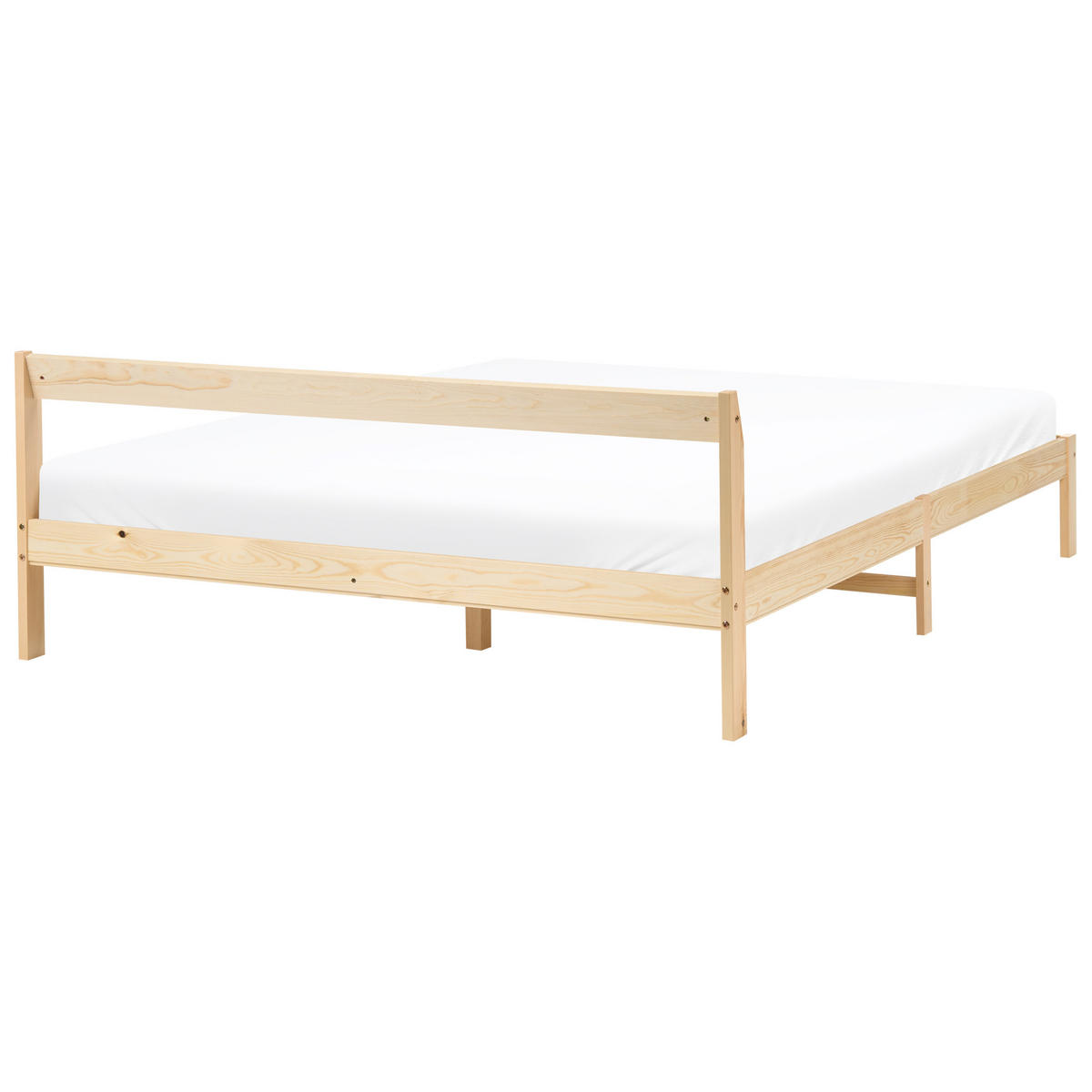 BETT mit Lattenrost 160/200 Kiefernholz Hellbraun Madone - Hellbraun/Braun, Holz (160/200cm) - Beliani