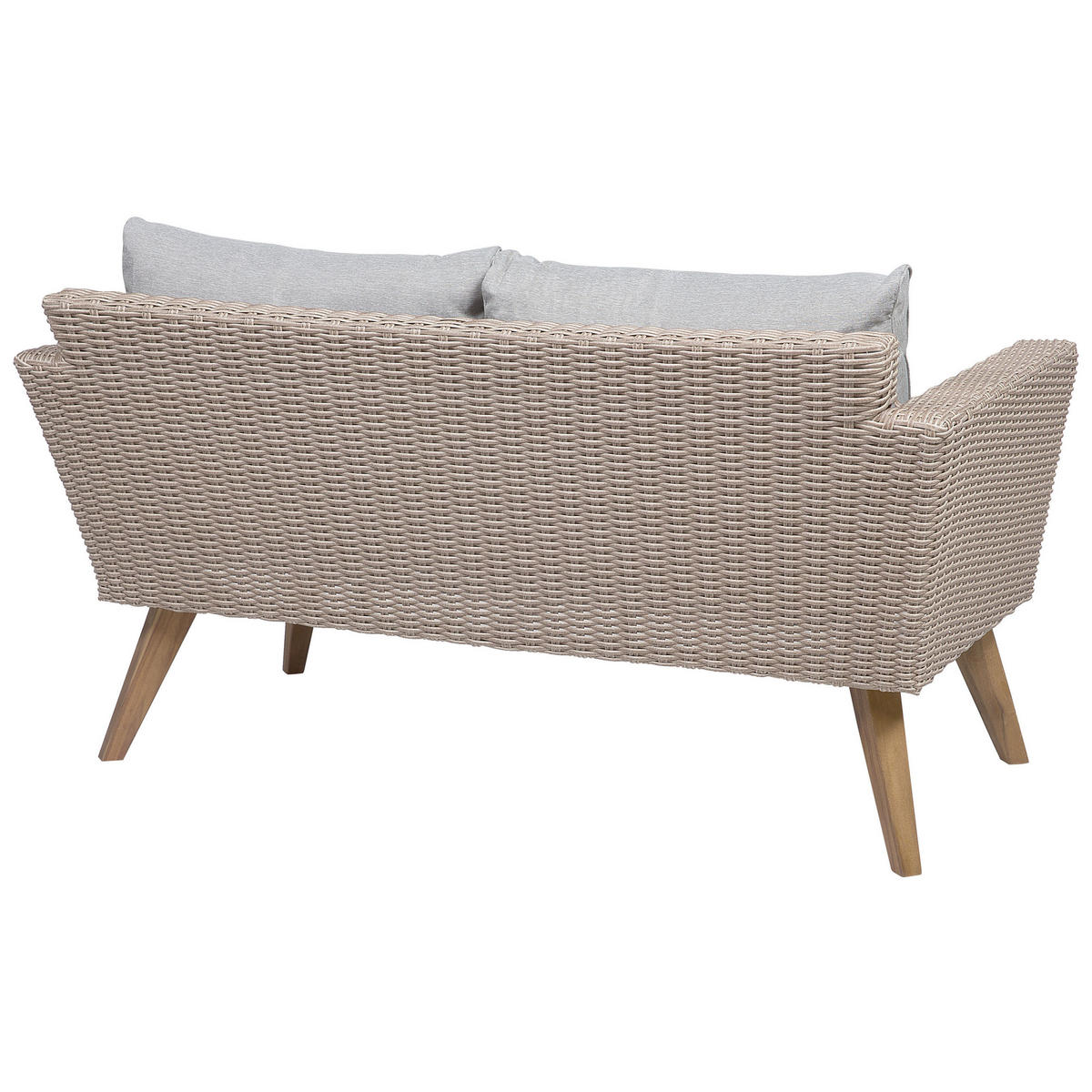 LOUNGE-SET 4-sitzer Rattan Grau Vittoria - Beige, Kunststoff - Beliani