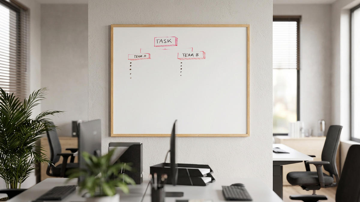 WHITEBOARD Magnetisch mit Naturholzrahmen 100x80cm - Weiß, Metall (100/80/1.5cm) - ALLboards