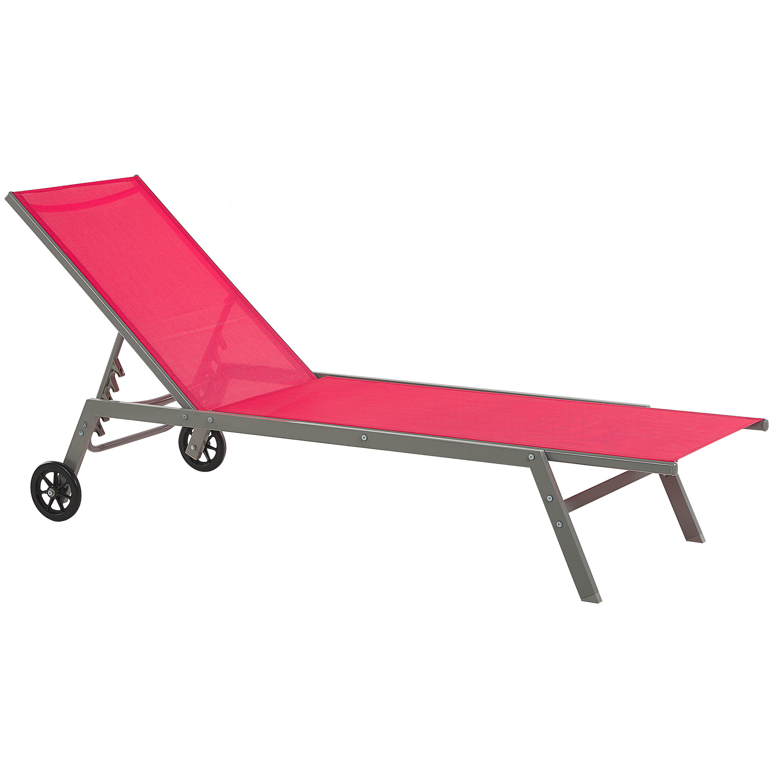 GARTENLIEGE rot Levanzo - Rot, Metall (64/96/198cm) - Beliani