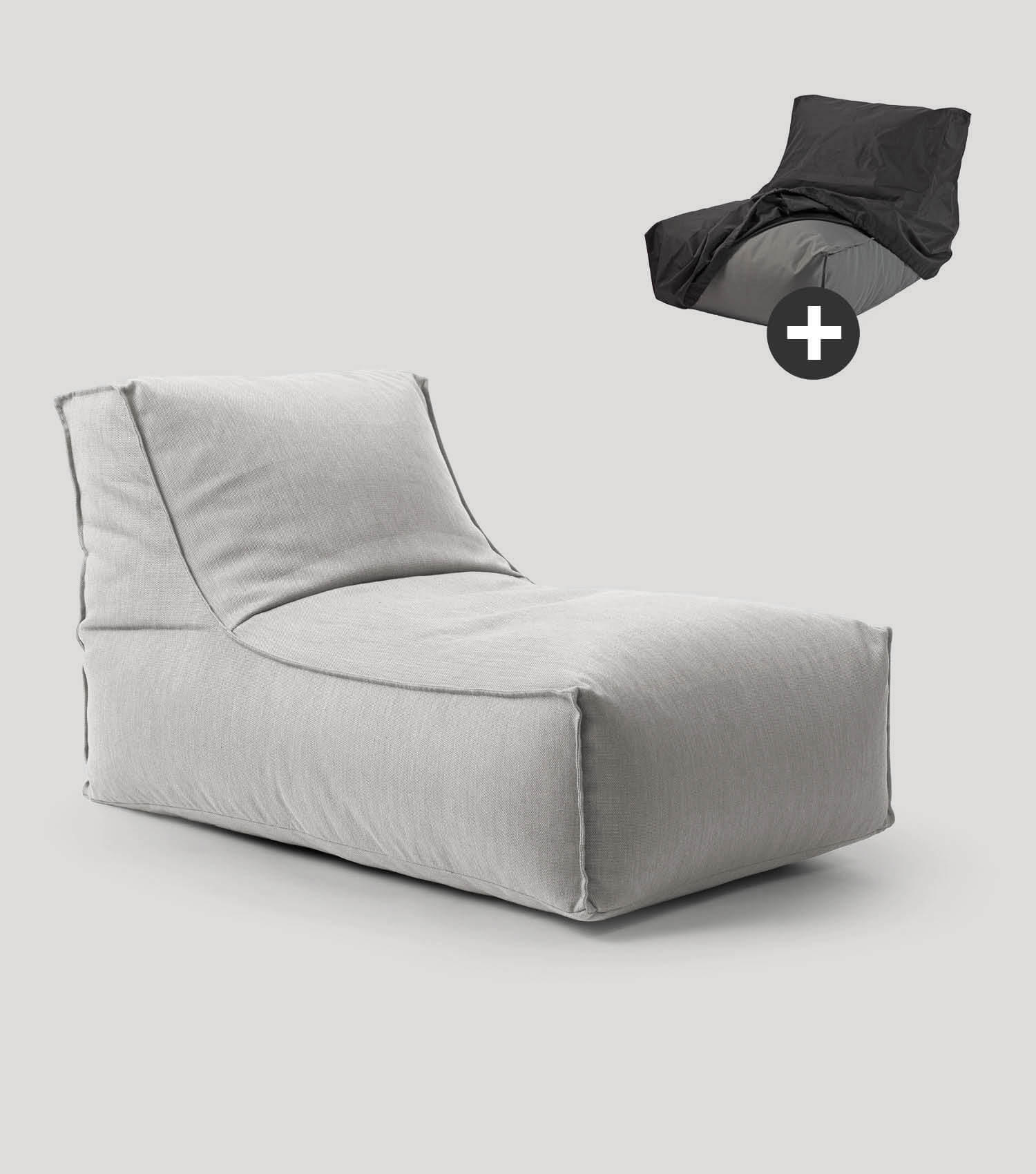 SITZSACK und Hülle Der Sundowner - Hellgrau/Grau, Textil (65/65/100cm) - Mokebo