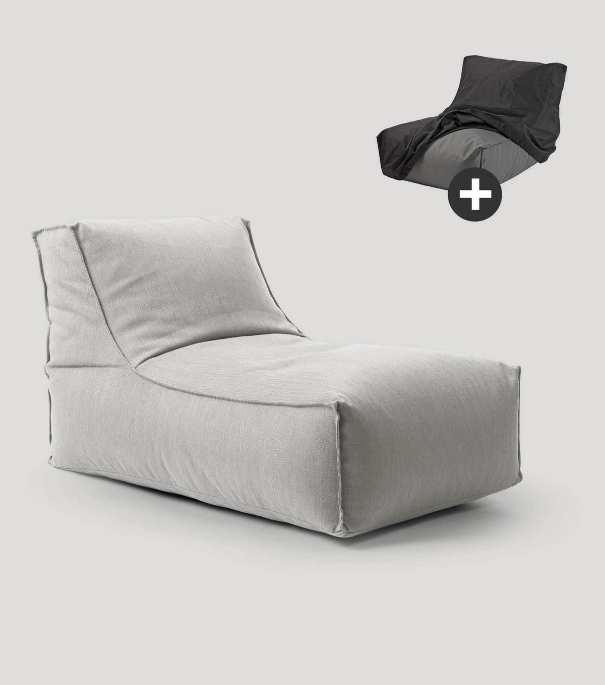 SITZSACK und Hülle Der Sundowner - Hellgrau/Grau, Textil (65/65/100cm) - Mokebo
