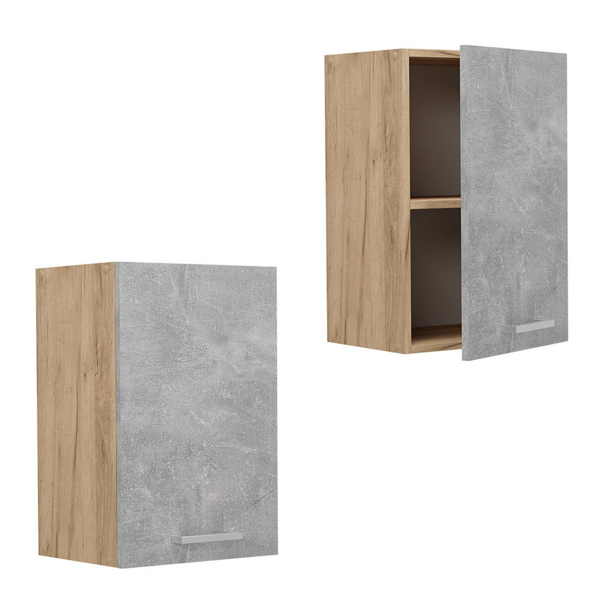 HÄNGESCHRANK R-Line Beton 40 cm - Honigeiche/Schieferfarben, Holzwerkstoff (40/60/31cm) - Vicco