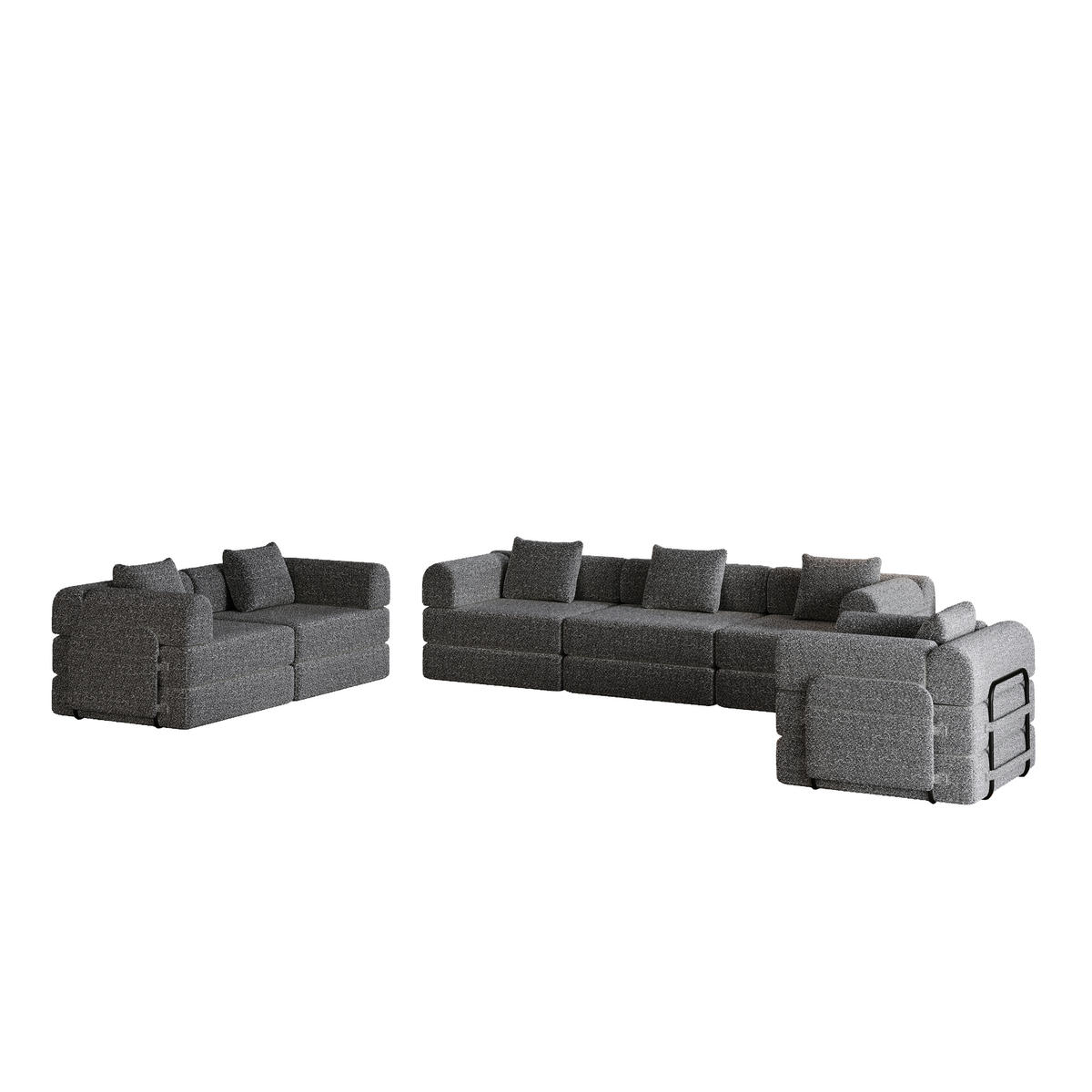 SITZGARNITUR DE-34539 modular Grau - Grau, Metall (183.8/69.8/274cm) - ComfortXL