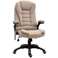 BÜROSTUHL mit Vibrationsmassage, Ergonomisch Schreibtischstuhl Höhenverstellbar - Schwarz/Braun, Kunststoff/Textil (74/116/67cm) - Vinsetto